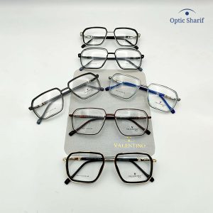 انواع عینک طبی چند ضلعی مردانه والنتینو مدل 62311